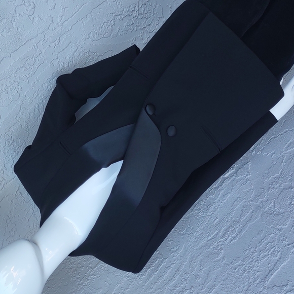 JONES NY PETITE LADIES BLACK DOUBLE BREASTED FORMAL TUXEDO BLAZER - Picture 15 of 17